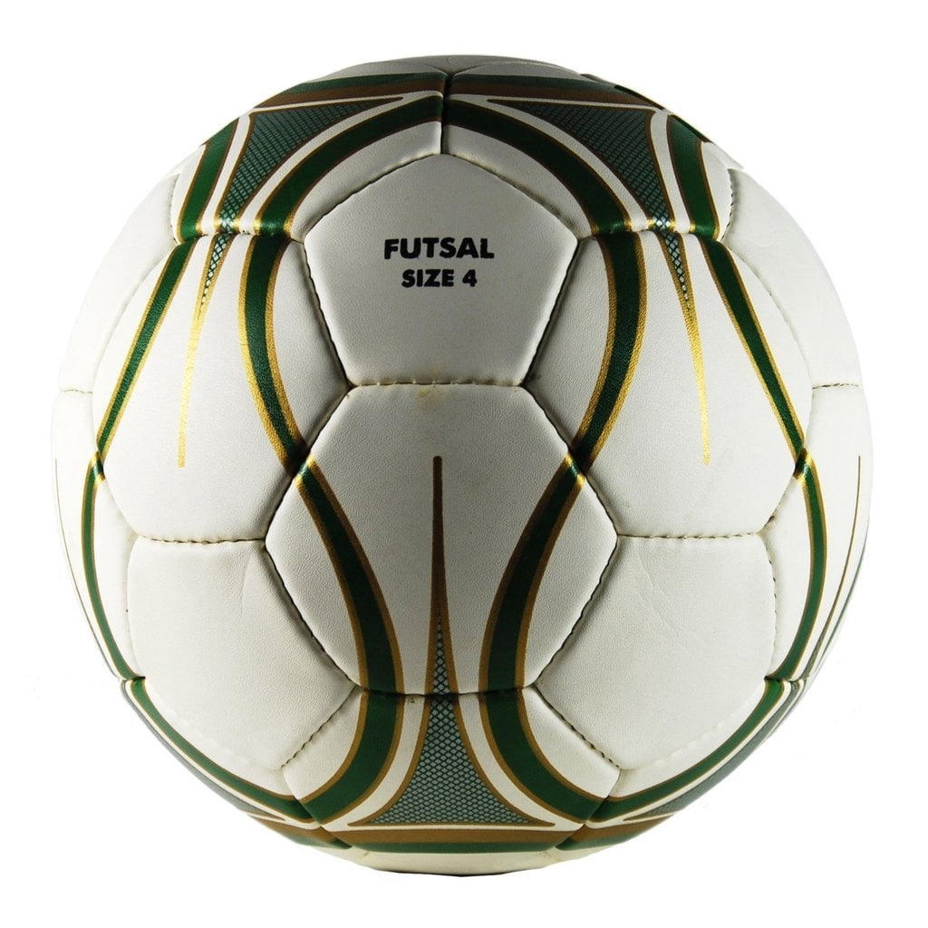 Uber Soccer Regulation Size and Weight Indoor Futsal Soccer Ball (Green Gold Matte, 4)
