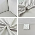 thumbnail image 4 of Granjero Gordo 2 juegos de fundas de sofá elásticas de terciopelo, fundas protectoras de muebles de felpa de color sólido, gris claro, 4 of 5