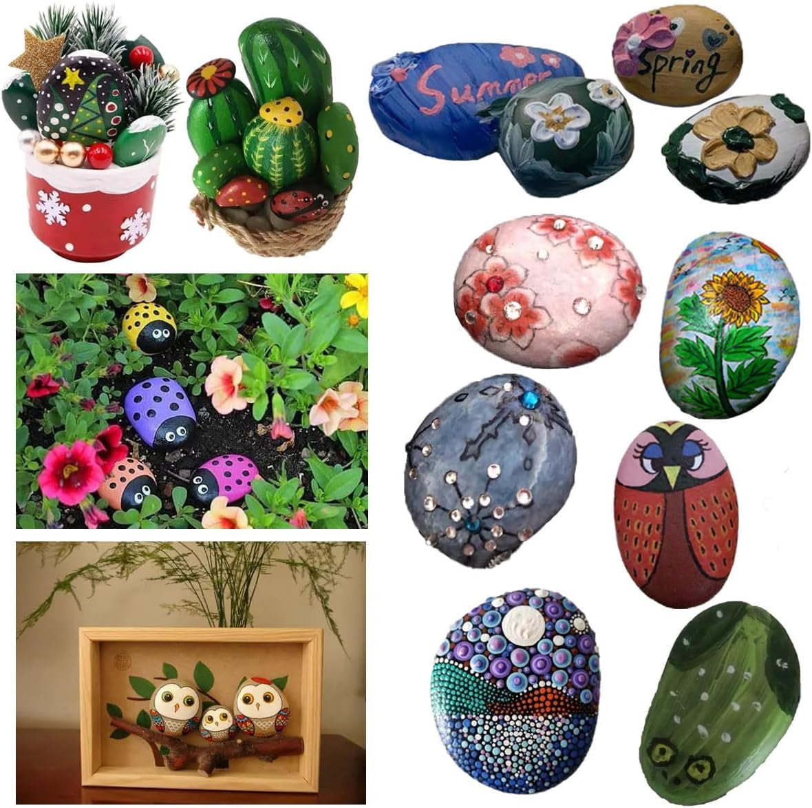GIXUSIL 10Pcs Rocks for Painting，3-5cm DIY River Rocks for Painting Natural Flat & Smooth Rocks ,Fish Tank Landscape Stone for Painting for Kids & Adult Craft Gift,Gray