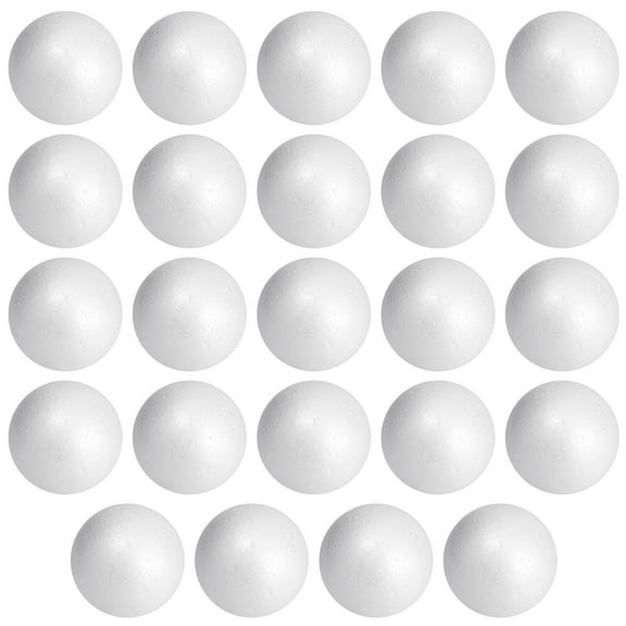 Juvale 3-Inch Foam Balls for Crafts - Smooth Foam Balls for Painting, Easy-to-Cut Craft Supply & Educational Classroom Supply - 3 in, Pack of 24, White