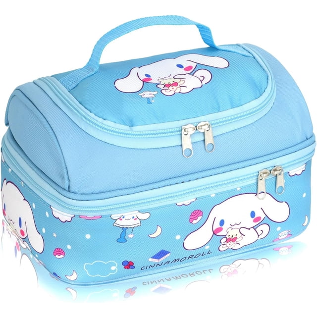 Cinnamoroll Lunch Bag for Man Woman Leakproof Lunch Box Large Compartment Lunch Container Tote for Work Travel Blue