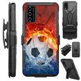 thumbnail image 1 of Compatible with T-Mobile REVVL V 4G (2021) Hybrid Luxguard Holster Phone Case Cover (Soccer Storm), 1 of 1