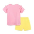 thumbnail image 3 of Hienoo Toddler Girls Outfits Animal Embroidery Cotton Short Sleeve T-Shirt Shorts Set, Sizes 2-3T, 3 of 5