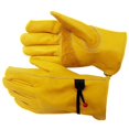 thumbnail image 1 of LLC Gants de Travail en Cuir Jaune avec Fermeture de Poignet Réglable - Taille P, 1 of 5