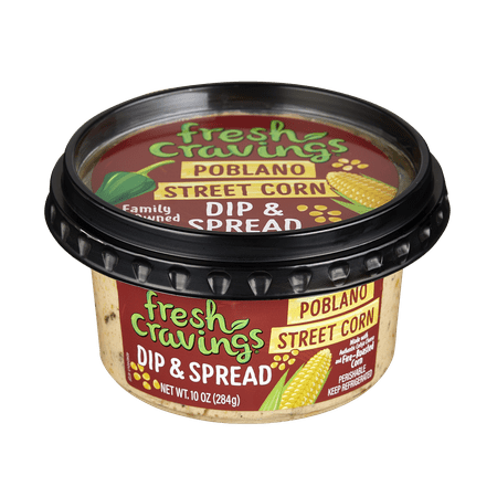 Fresh Cravings Poblano Street Corn Dip & Spread 10 oz., Ready to Eat, Recyclable Plastic Cup