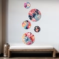 thumbnail image 2 of Designart "Colorful Brushstroke Damask" Abstract Round Wall Art Set Of 5 - Pink Modern For Bedroom Wall Art Set, 2 of 6