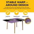 thumbnail image 4 of Purple Black Table Cloths for 4 Foot Rectangle Tables, Farmhouse Striped Modern Abstract Art Patio Waterproof Elastic Fitted Tablecloths, Washable Rectangular Table Cover for Camping, 4 of 8