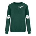 thumbnail image 4 of NMMUED Chandails d'Halloween, T-Shirts à Manches Longues pour Femmes, Chandail Surdimensionné d'Halloween, Vêtements d'Automne pour Femmes, Chandail Col Rond d'Halloween, Chandails Graphiques, Vert m, 4 of 4