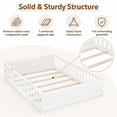 thumbnail image 4 of Miniyam Full Size Kids Floor Bed with Guardrails, Door and Book Storage, White, 4 of 7