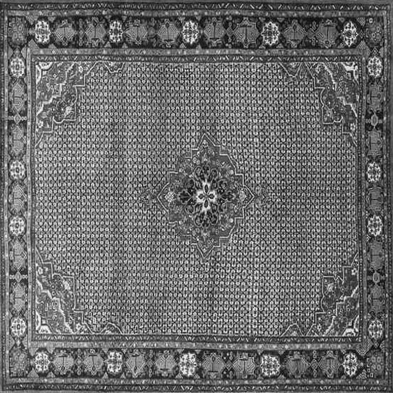 Ahgly Company Indoor Square Persian Gray Traditional Area Rugs, 3' Square