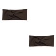 thumbnail image 4 of sweethay Diadema de ganchillo Deportes Estiramiento Accesorios para el peinado del cabello para deportes Marron oscuro 2Conjunto, 4 of 6