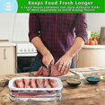 thumbnail image 4 of Lunch Meat Container for Fridge, 3-Layer Stackable Cold Cuts Storage Containers, Transparent Deli Meat Container for Fridge with Lid for Meats Cold, 4 of 5