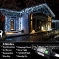thumbnail image 2 of Icicle Lights for Outside, 13Ft Extendable 96LED Icicle Lights with Twinkling strobes,Sparkling Icicle Lights for Indoor Outdoor Eaves Wedding Prom Christmas Wall Decorations, Cool White, 2 of 8