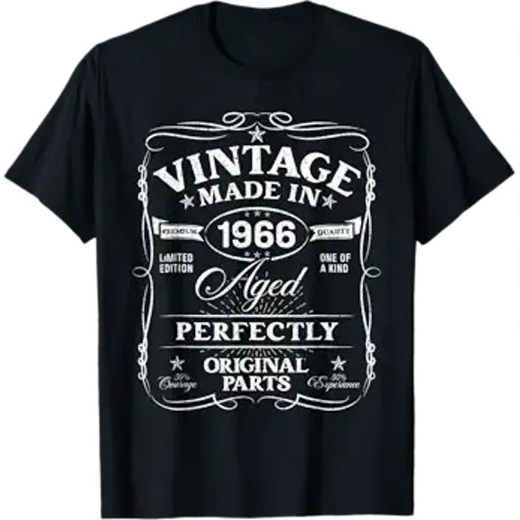 Vintage 60th Birthday Decorations Men Funny 1966 60 Birthday T-Shirt