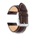 thumbnail image 3 of 24mm Brown Oil Tanned Lthr Silver-tone Buckle Watch Band, 3 of 5