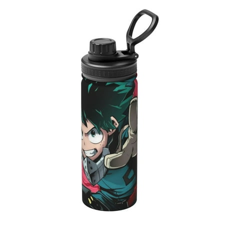 

My Hero Academia Izuku Midoriya Sports Insulated Water Bottles Kettle Stainless Steel Portable Cup18OZ For Travel Gym School