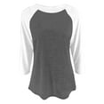 thumbnail image 3 of T-Shirts Tendance pour Femmes Hauts Décontractés pour Usage Quotidien Design Color Block Élégant pour Printemps et Automne Blouses Polyvalentes Col Rond Manches 3/4 Hauts de Travail Décontractés pour Femmes Chemises de Compression Femmes Longues, 3 of 3