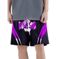 thumbnail image 1 of Moggemol Kids Boys Color Block Letter Printed Boxer Shorts Drawstring Elastic Waistband Boxer Trunk Purple 16, 1 of 4