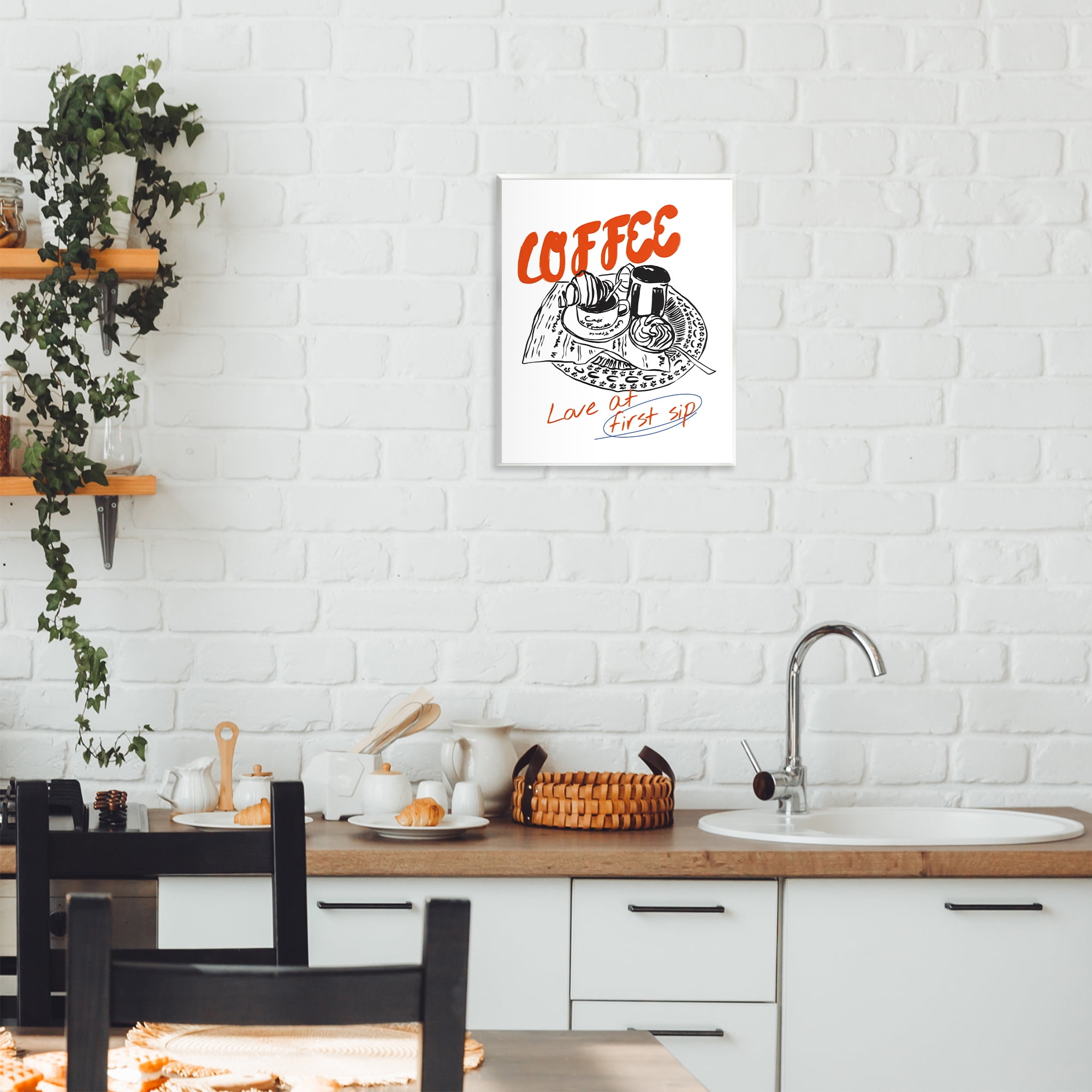 Stupell Industries Coffee Love At First Sip Wall Plaque Art, design by The Prints Vibe