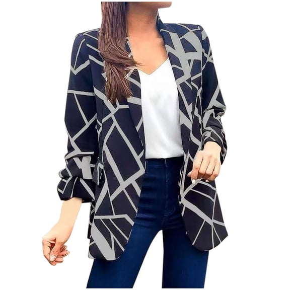 Lilgiuy Women Casual Long Sleeve Loose Plaid Print Lattice Tops,Gray,14(XXXL) Fall Fashion 2022 Spring Winter