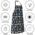 thumbnail image 5 of Kdxio Rocket Space Apron with Pockets Adjustable Kitchen Aprons for Men Women Waterproof Aprons for Cooking,Drawing,Crafting, Baking Household Cleaning, 5 of 5