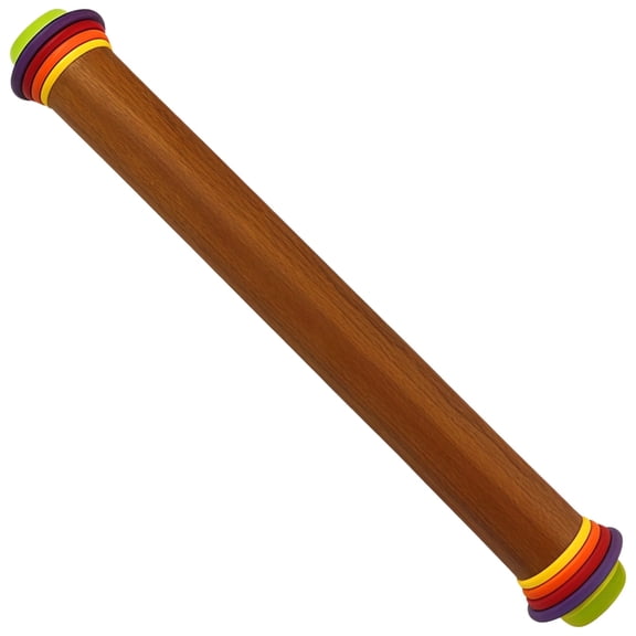 Embossed Rolling Pins for Cookies, Cookie Rolling Pin with Thickness Rings, Wood Rolling Pins for Baking, Guided Rolling Pin for Cookie Dough, Ideal for Pizza Pastry Pie Crust