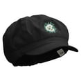 thumbnail image 5 of White Daisy Flowers Embroidered Cotton Elastic Big Size Newsboy Cap - Black XL-2XL, 5 of 5
