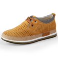 thumbnail image 2 of Zapatos de una sola capa de tamaño pequeño con cordones y agujeros de cuero estilo coreano con aumento de altura interior invisible para hombre de Four Seasons, 2 of 5