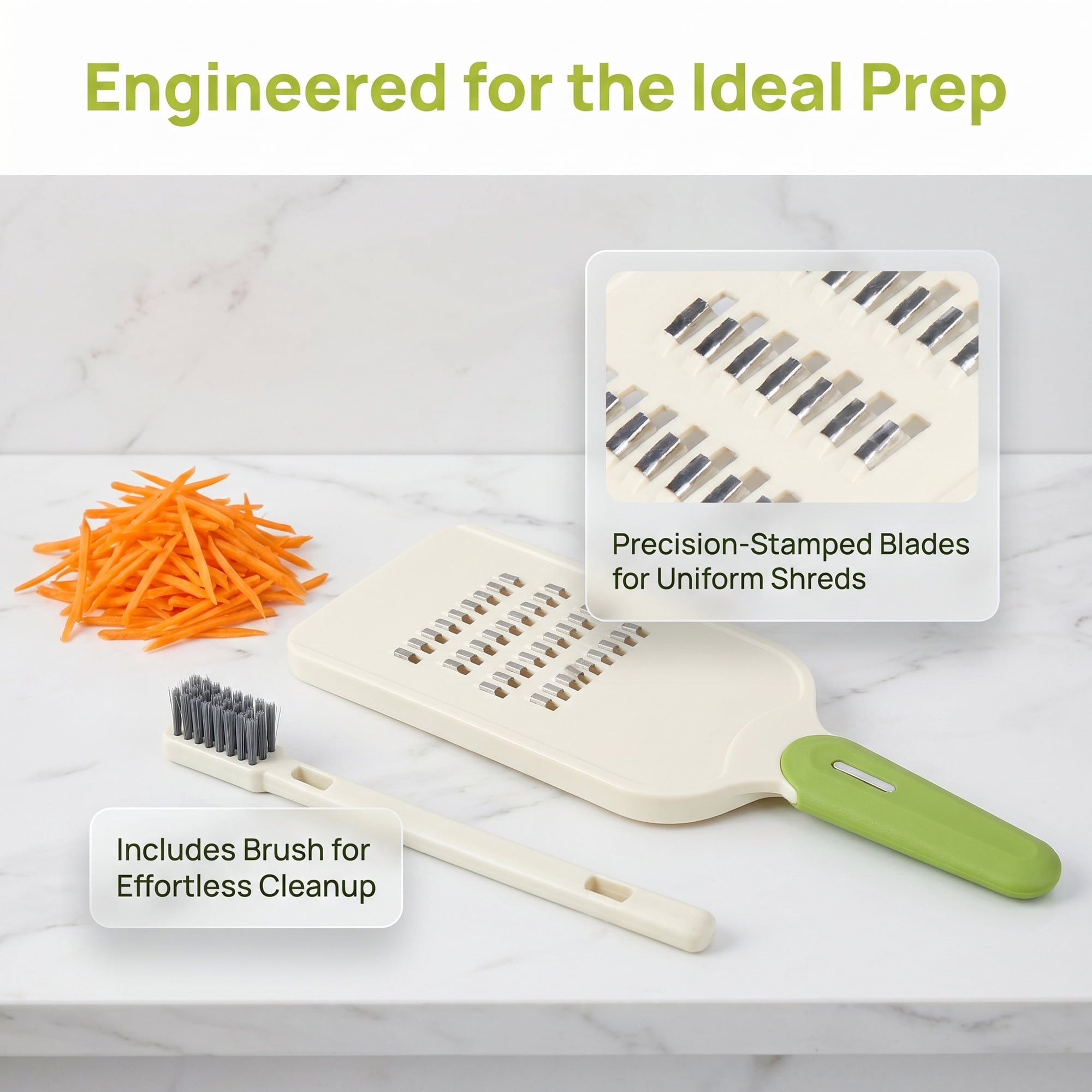 Unique Bargains Plastic Mandoline Slicer with Non-Slip Base for Safety Green C 11.2"x3.9"