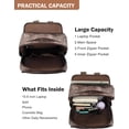 thumbnail image 4 of 15.6-inch PU leather men's and women's laptop backpacks, business and leisure backpacks, travel bags, 4 of 6