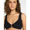 thumbnail image 4 of Time and Tru Women's and Women's Plus Size Crinkle Plunge Ring Front Bikini Top, Sizes XS-3X, 4 of 5