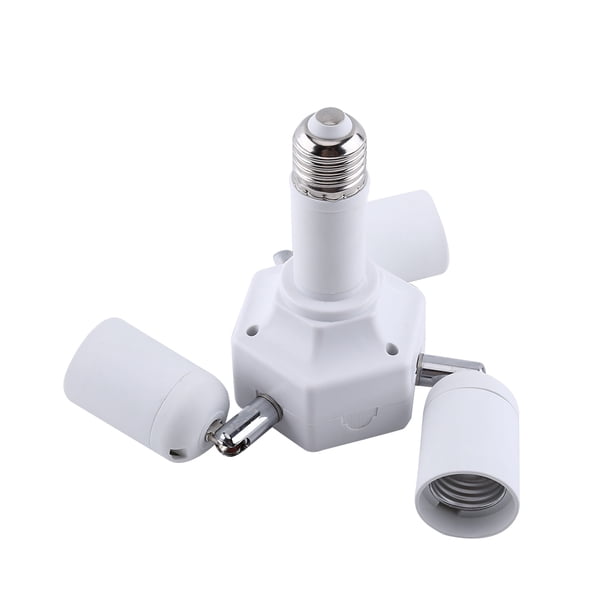 Fcnjsao E27 Splitter Adapter – 360° Adjustable 2/3/4/5-in-1 Socket For LED Bulbs, Perfect For Office & Hallway