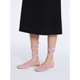 thumbnail image 2 of Scoop Women's Faux Suede Ankle Wrap Ballet Flats, 2 of 7