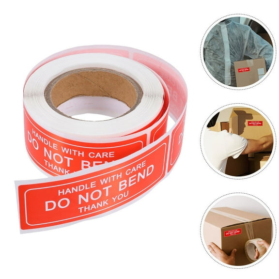 GOOHOCHY 2 Rolls Self Adhesive Moving Labels Care Packaging Sticker Fragile Shipping Stickers Do Not Bend Stickers For Shipping Packaging
