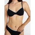 thumbnail image 4 of Time and Tru Women's and Women's Plus Demi Underwire Bikini Top with Contrast Trim, Sizes XS-3X, 4 of 5