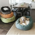 thumbnail image 4 of Majestic Pet Sherpa Villa Velvet Bagel Pet Bed for Dogs, Calming Dog Bed Washable, Extra Large, Navy Blue, 4 of 5