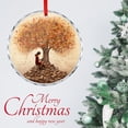 thumbnail image 3 of Glass Christmas Ornament Bookworm With Tree Artwork In Oil Paint Round Christmas Ornament Gift for Librarian Holiday Decorations And Xmas Gift Ideas, 3 of 8