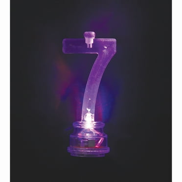 Multicolor Number 7 Flashing Birthday Candle Holder and Candles Set, 5 Pieces, by Way To Celebrate