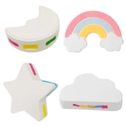 Kieccall 4 Pack Moon Star Bath Bomb Rainbow Bubble Salt Ball For Home Spa Bathroom Relaxation Fragrant Body Cleansing Bath Use Gift