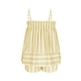 thumbnail image 6 of Sakmal Wide Leg Shorts Sets for Women High Waisted 2 Piece Outfits Trendy Striped Yellow Ladies Shorts with Pockets, 6 of 7