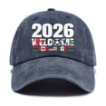 thumbnail image 4 of 2026 Soccer Fan Baseball Cap, Printed USA Canada Mexico Flags Hat, Adjustable Unisex Sporty Dad Hat for Men and Women, Casual Daily Wear Cap Navy, 4 of 6