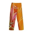 thumbnail image 4 of Kdxio Orange Flower Psychedelic Print Men's Sleep Pajama Pant Lounge Pants with Pockets, 4 of 8
