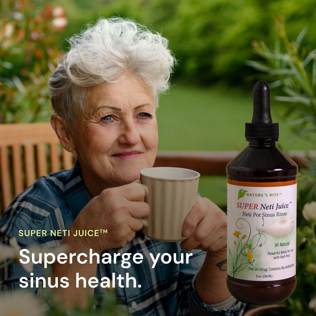 Nature's Rite Super Neti Juice - Nasal Rinse Cleaner Bottle, 8 oz – Nasal Lavage for Sinus and Mucus Relief