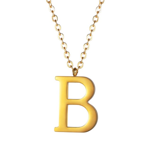 Colgante inicial PROSTEEL Collar de oro con letra del alfabeto para mujeres y niñas