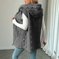 thumbnail image 5 of Women's Sleeveless Plush Vest, Mid Length Hooded Jacket with Zip Front, Soft Pile Fleece Outerwear, Embossed Pattern Casual Coat, Cozy Fall Winter Seasonal Layer Grey L, 5 of 8