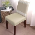 thumbnail image 2 of Chair Covers Khaki Stripes Dining Chair Slipcovers French Stripe Farmhouse Style Stretch Removable Chair Seat Protector Party Decoration Set of 1, 2 of 6
