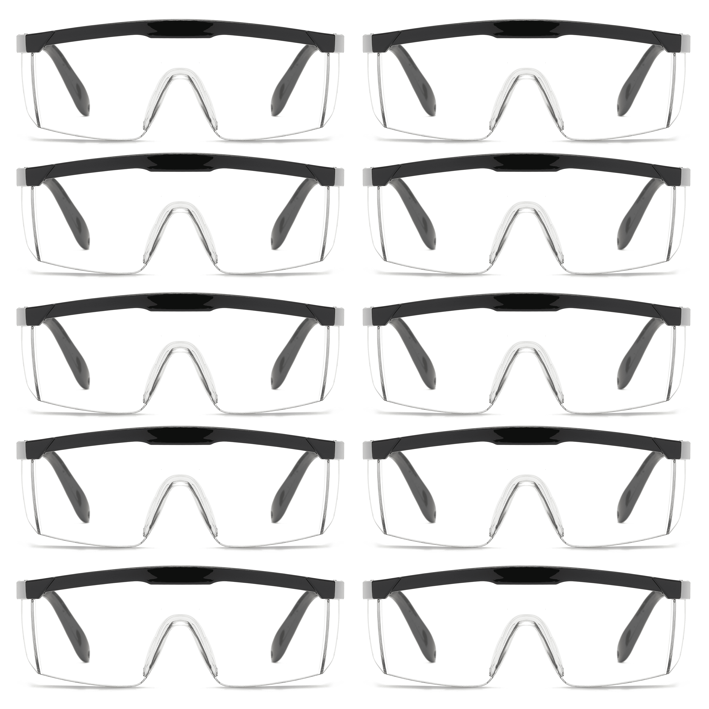 OWL Eye Protection Safety Glasses for Men- Clear Wraparound Lens No-Slip, Adjustable, Lab Goggles - Clear