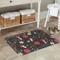 thumbnail image 7 of Rateoe Fly Agaric and Flowers Pattern Flannel Door Mat Indoor Outdoor Entrance, Waterproof All-Weather Doormat,Fade Resistant, Low Profile Entryway Mat 16x24in, 7 of 7