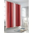 thumbnail image 3 of Minimalist Shower Curtain, Red Gradient Stripes Country Farmhouse Waterproof Shower Curtain Set with 12 Hooks Lightweight Washable Fabric Shower Curtains for Bathroom 72x72 Inches, 3 of 6