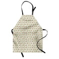 thumbnail image 1 of Floral Apron, Blooming Flower and Leaves on Branches Polka Dots, Unisex Kitchen Bib with Adjustable Neck for Cooking Gardening, Adult Size, Almond Green Umber, by Ambesonne, 1 of 4